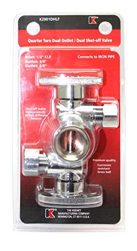 Keeney Quarter Turn 3 Way Valve 1/2-Inch FIP by 3/8-Inch OD by 3/8-Inch OD Dual Handle, Lead-Free - Image 3