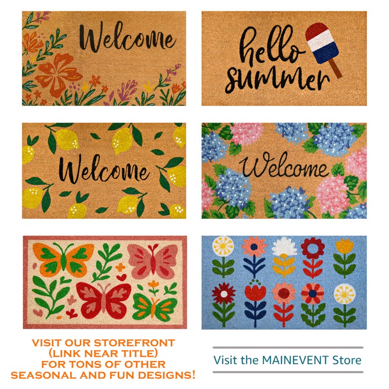 MAINEVENT Lemon Doormat, 30x17 Inch, Outdoor Rug, Yellow Coir Doormat, Hello Spring Door Mat - Image 5