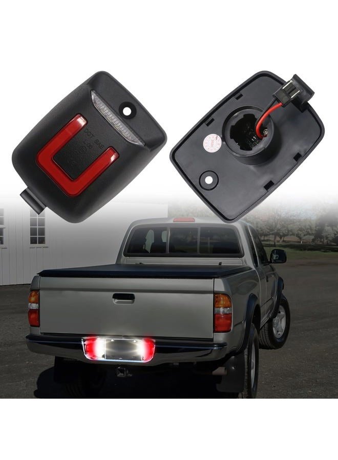 AUYICH LED license Plate Light Lamp Assembly Compatible with Tacoma 2005-2015, For Tundra 2000-2013, 2PCS Tag Lights for License Plate White & Red Lights, Clear Lens. - Image 2