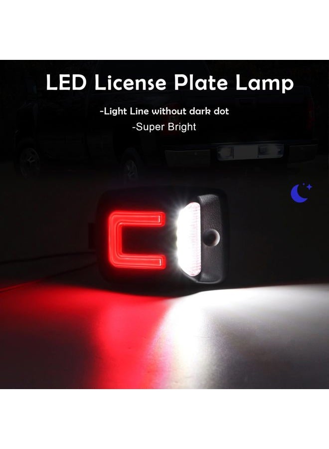AUYICH LED license Plate Light Lamp Assembly Compatible with Tacoma 2005-2015, For Tundra 2000-2013, 2PCS Tag Lights for License Plate White & Red Lights, Clear Lens. - Image 4