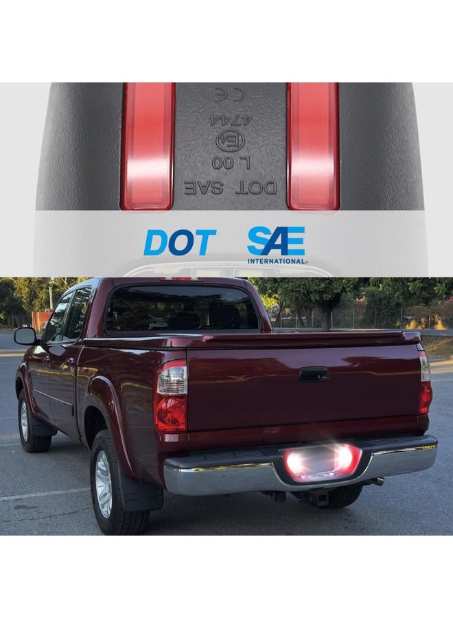 AUYICH LED license Plate Light Lamp Assembly Compatible with Tacoma 2005-2015, For Tundra 2000-2013, 2PCS Tag Lights for License Plate White & Red Lights, Clear Lens. - Image 3