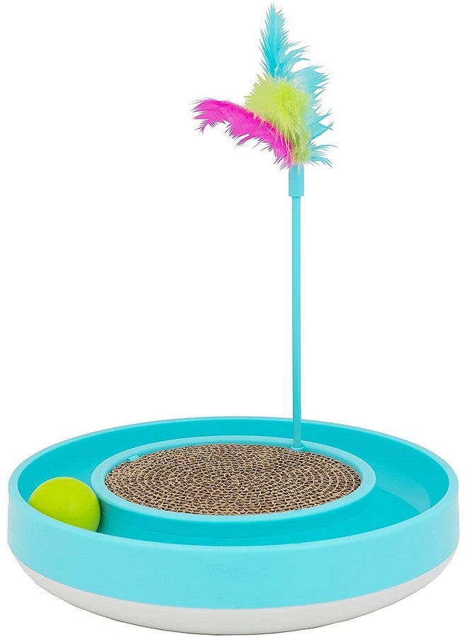 Our Pets OurPets Wobble Scratch Track Cat Toy - Interactive Cat Toys for Indoor Cats with Ball Track That Rolls; Feather Wand and Scratcher Pad. Great as a Kitten Toy for Self Play to Keep Them Busy - Image 1
