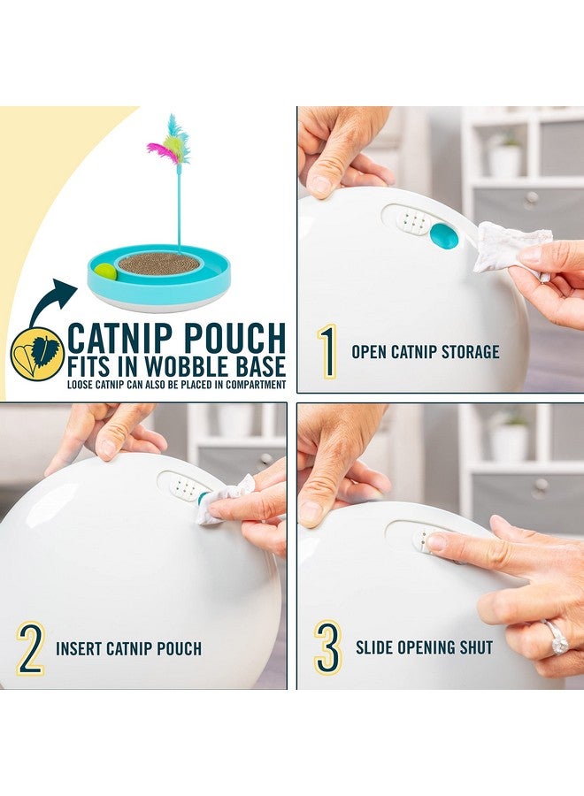 Our Pets OurPets Wobble Scratch Track Cat Toy - Interactive Cat Toys for Indoor Cats with Ball Track That Rolls; Feather Wand and Scratcher Pad. Great as a Kitten Toy for Self Play to Keep Them Busy - Image 5
