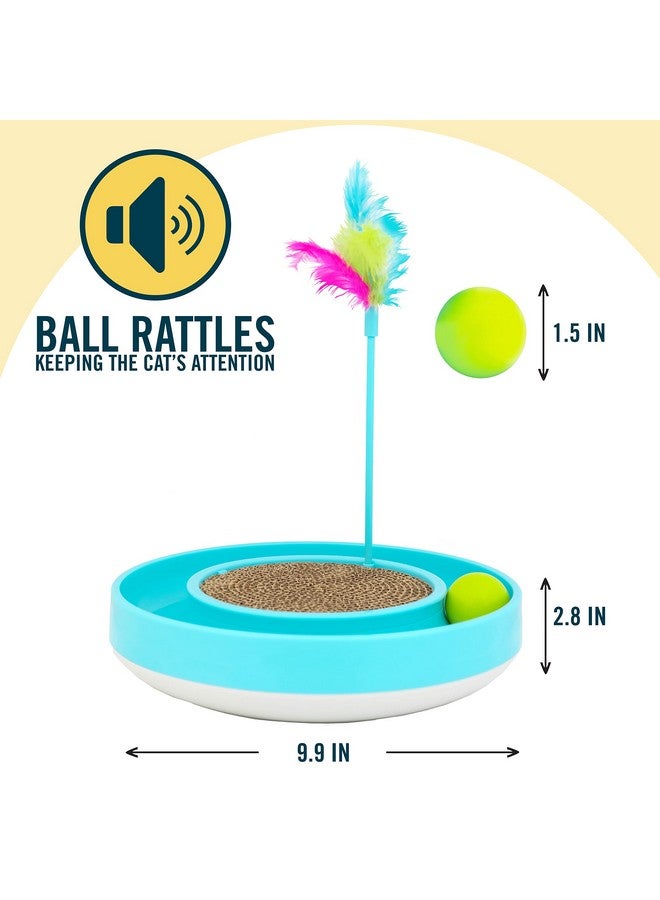 Our Pets OurPets Wobble Scratch Track Cat Toy - Interactive Cat Toys for Indoor Cats with Ball Track That Rolls; Feather Wand and Scratcher Pad. Great as a Kitten Toy for Self Play to Keep Them Busy - Image 4