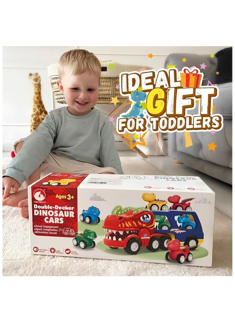 Generic Truck Toys, Car Toys for Toddler 2 3 4 Year Old Boys Gifts,5-Pieces Monster Truck Toys for Kids 2-4,Dinosaur Car Toys for Boys Age 2 3 4 5 6,Pull Back Cars for Toddler Gifts Toys for 2-5 Year Old Girl  - Image 2