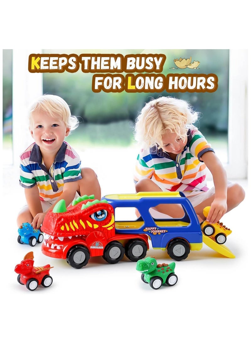 Generic Truck Toys, Car Toys for Toddler 2 3 4 Year Old Boys Gifts,5-Pieces Monster Truck Toys for Kids 2-4,Dinosaur Car Toys for Boys Age 2 3 4 5 6,Pull Back Cars for Toddler Gifts Toys for 2-5 Year Old Girl  - Image 3