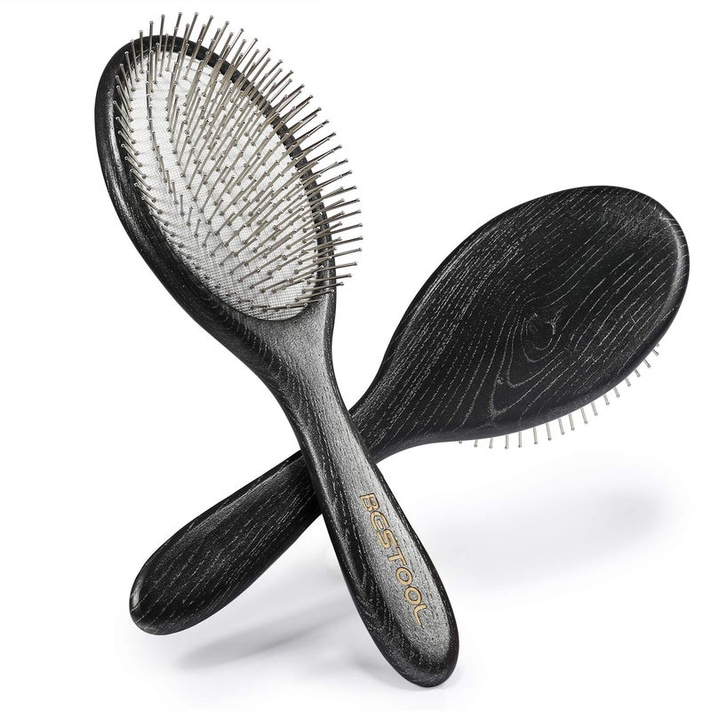 BESTOOL Hair Brush, Paddle Detangler Brush with Metal Bristles for Women/Men/Kids Detangling & Massaging, Anti Static, Best for All Hair Types Wet & Dry DailyUse - Image 1
