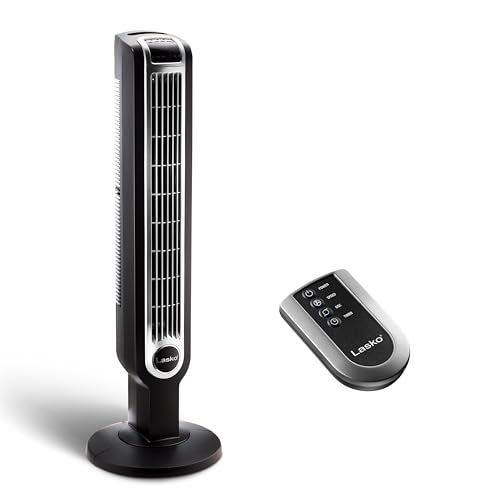 Lasko Lasko Oscillating Tower Fan with Remote Control 3 Quiet Speeds Timer for Bedroom Kitchen Office Use Black 36 2511 