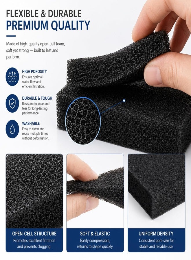 VAYINATO® Premium Aquarium Filter Black Sponge (50 x 50 x 4 cm) | High Porosity Bio Filter Foam Sheet | Cut-to-Size Reusable Filtration for Aquariums, Koi Ponds, Hydroponics, Aquaculture & Fish Farms - Image 2