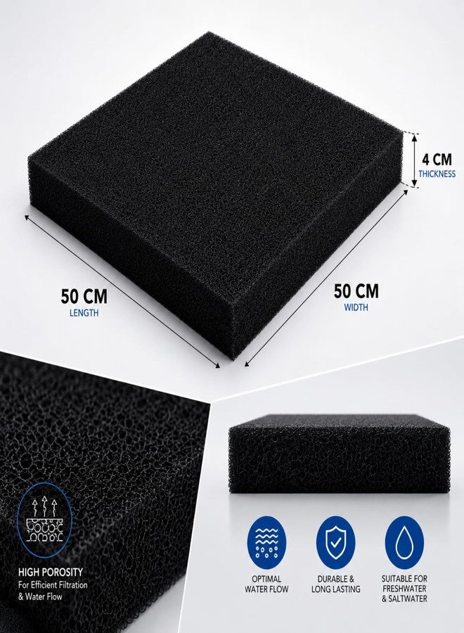 VAYINATO® Premium Aquarium Filter Black Sponge (50 x 50 x 4 cm) | High Porosity Bio Filter Foam Sheet | Cut-to-Size Reusable Filtration for Aquariums, Koi Ponds, Hydroponics, Aquaculture & Fish Farms - Image 4