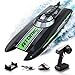 volantexrc Remote Control Boats for Pools and Lakes 20MPH AtomicXS High Speed RC Boat for Adults Toy Boat Gifts with 2 Batteries  Reverse Function 7955 Black - Image 4