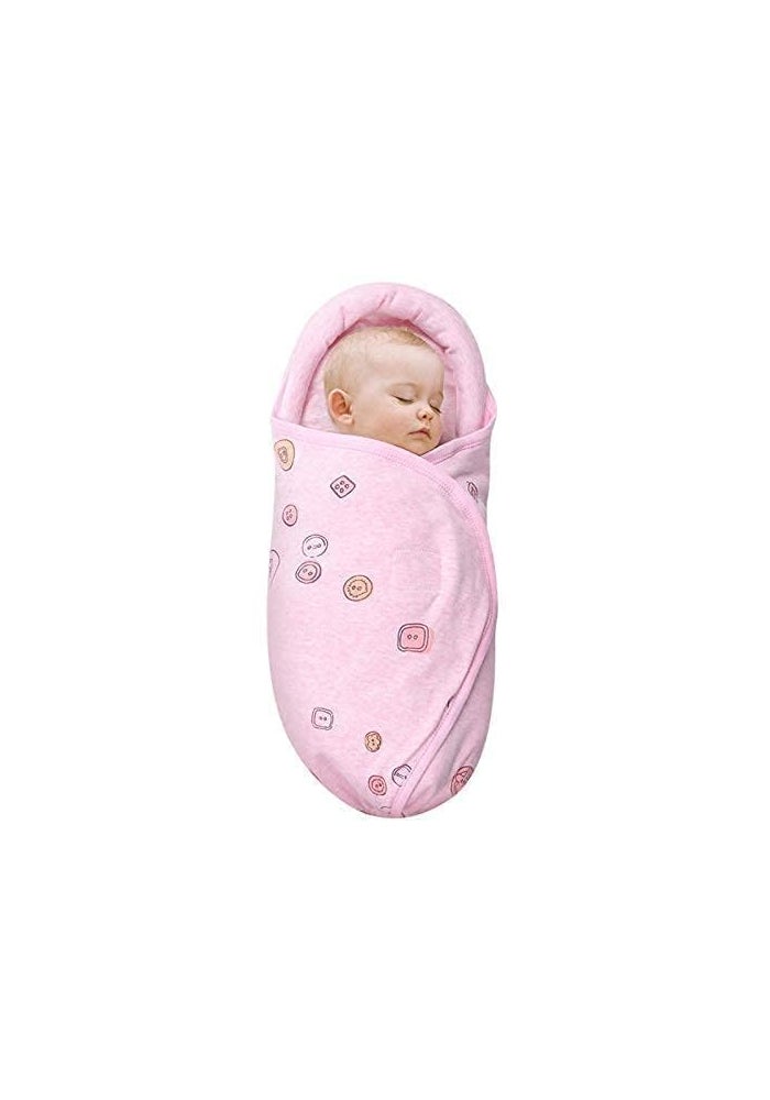 Knirose Premium Soft Cotton Baby Swaddle Blankets, Unisex Baby Blanket Wrap for Newborn Baby Boys Girls, Skin Friendly Wearable Swaddling Sleep Sack Calms Startle Reflex (Button, Peachpink, 0-3 Months) - Image 2