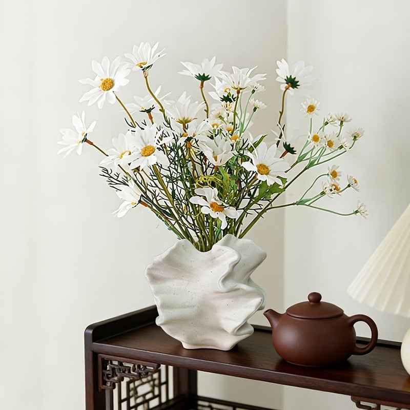 Woven Style Ceramic Vase Vintage Meteorite Farmhouse Decor For Classic Flower Displays Table Centerpiece - Image 3