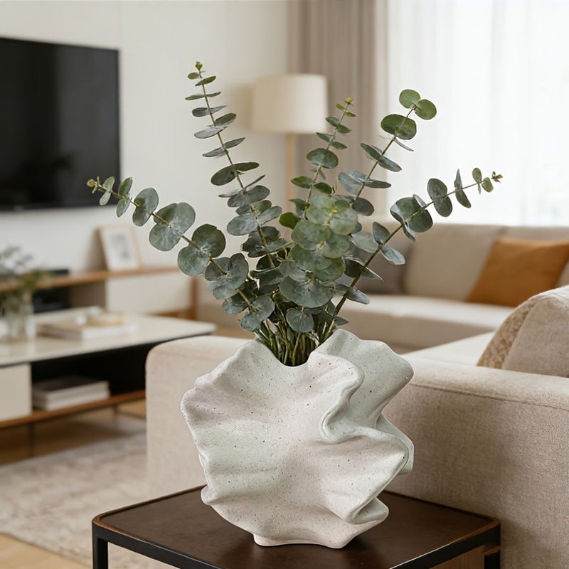 Woven Style Ceramic Vase Vintage Meteorite Farmhouse Decor For Classic Flower Displays Table Centerpiece - Image 1