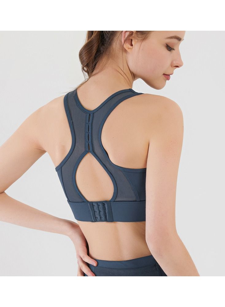 Loquat Women Quick Dry Breathable Yoga Bra Blue 