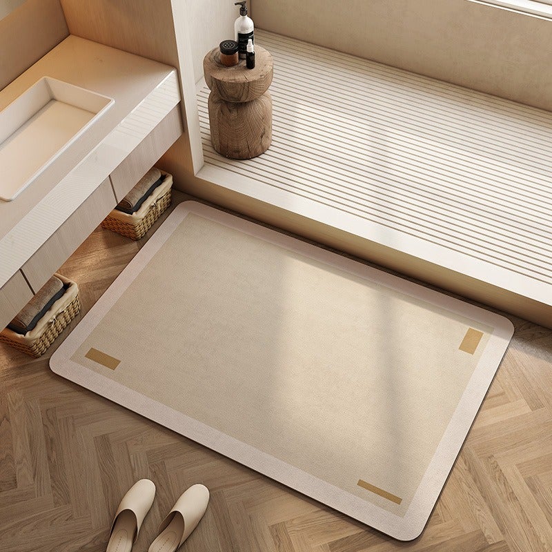 Creamy Style Non-Slip Diatomaceous Earth Floor Mat - Customizable, Absorbent & Quick-Drying for Bathroom