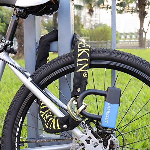 INTEKIN Motorcycle Chain Lock 3.6FT Bike Lock 10mm/0.42inch Thick Security Chain Locks Heavy Duty Bike Lock with 16mm/0.64inch Disc Lock for Gates, Fences and Outdoor Equipment - Image 2