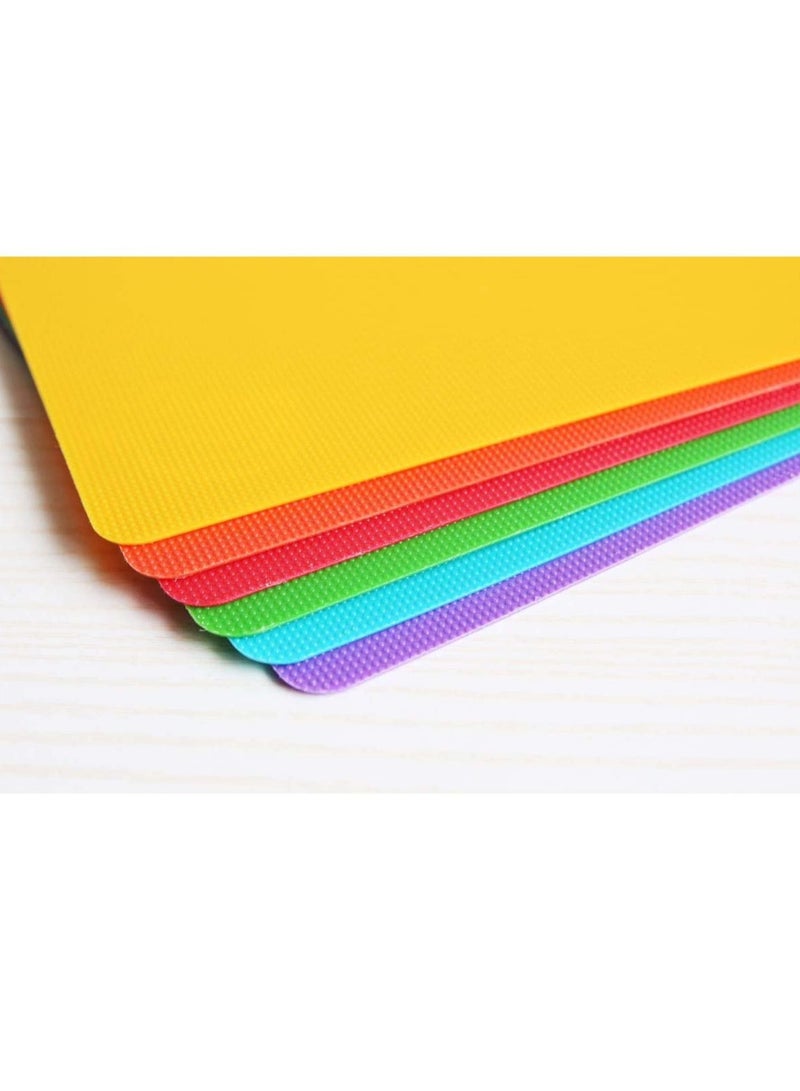 Rubik Cutting Board Set, 6-Piece Flexible and Non-Slip Kitchen Plastic Chopping Board  - Image 5