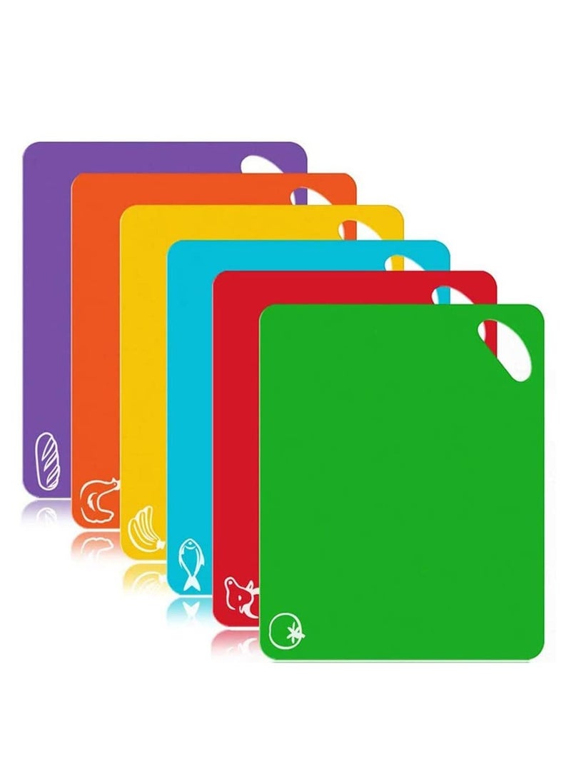 Rubik Cutting Board Set, 6-Piece Flexible and Non-Slip Kitchen Plastic Chopping Board  - Image 1