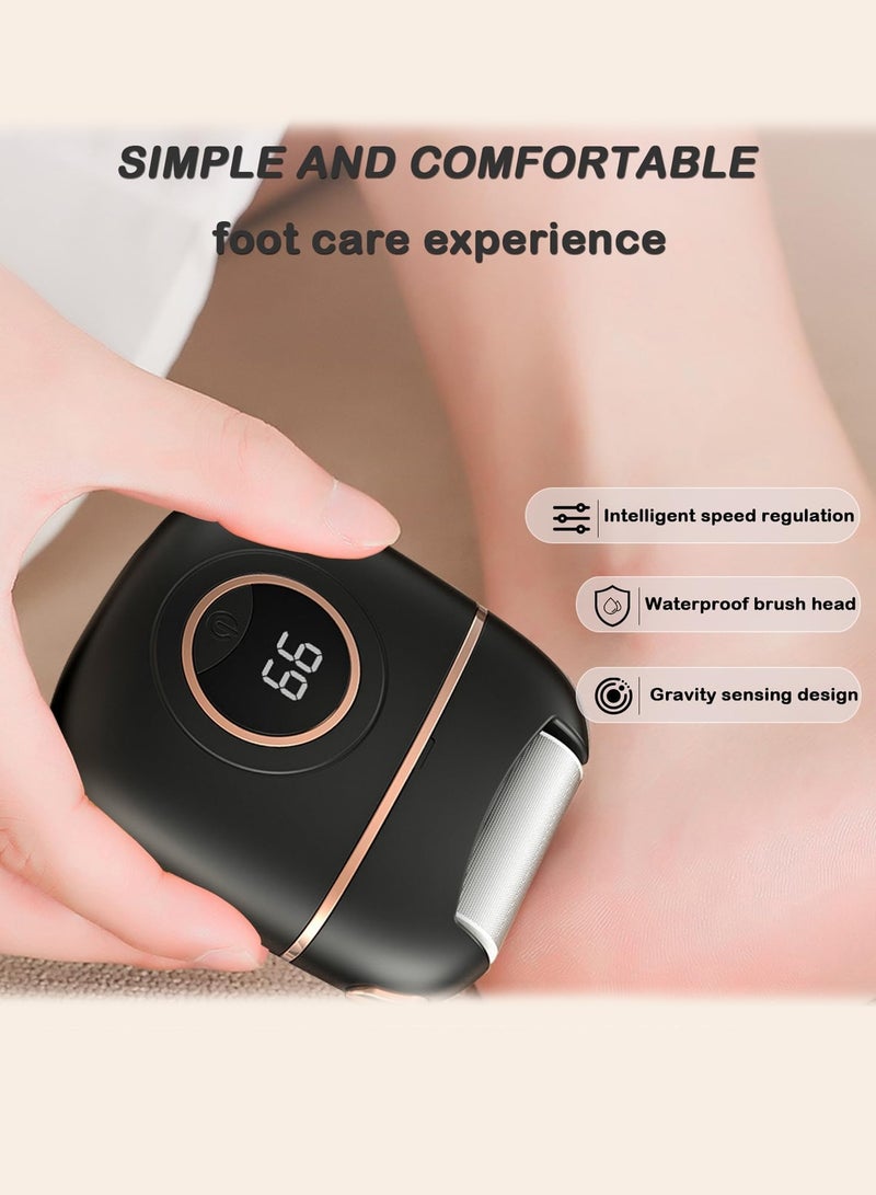 Electric Foot File Callus Remover for Feet, Foot Callus Remover Tool Foot Care Pedicure Kit Feet Scrubber Dead Skin Remover Rechargeable with 2 Grinding Heads 2 Speeds for Men Women Foot Files, Black - Image 5