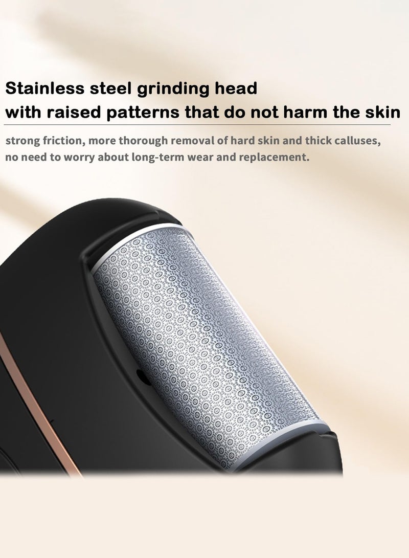 Electric Foot File Callus Remover for Feet, Foot Callus Remover Tool Foot Care Pedicure Kit Feet Scrubber Dead Skin Remover Rechargeable with 2 Grinding Heads 2 Speeds for Men Women Foot Files, Black - Image 4