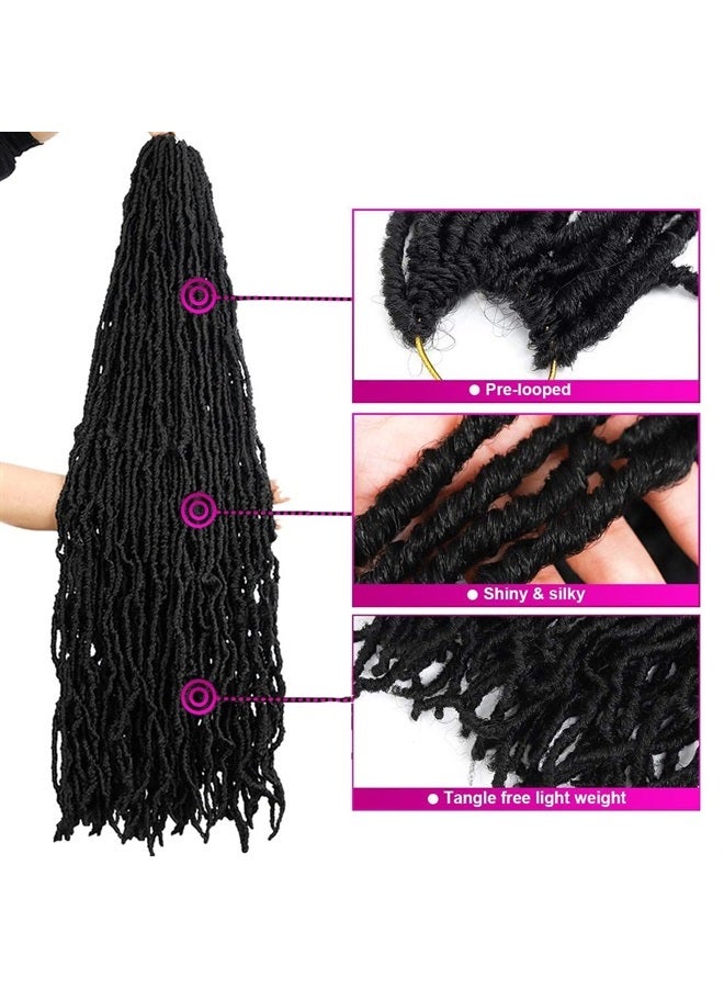 Youngther Soft locs 36 inch 6 packs Extended New Faux Locs Crochet Hair Pre Looped Synthetic Braiding Hair Extension Crochet Hair for Black Women (36 inch, 6packs,1B) - Image 3