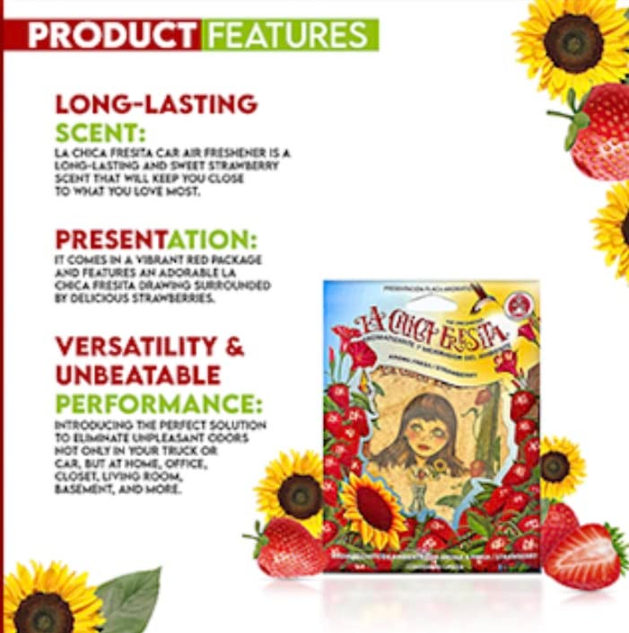 V-Spec 6 pack Strawberry La Chica Fresita air Fresheners Aromatizante Fresa - Image 2