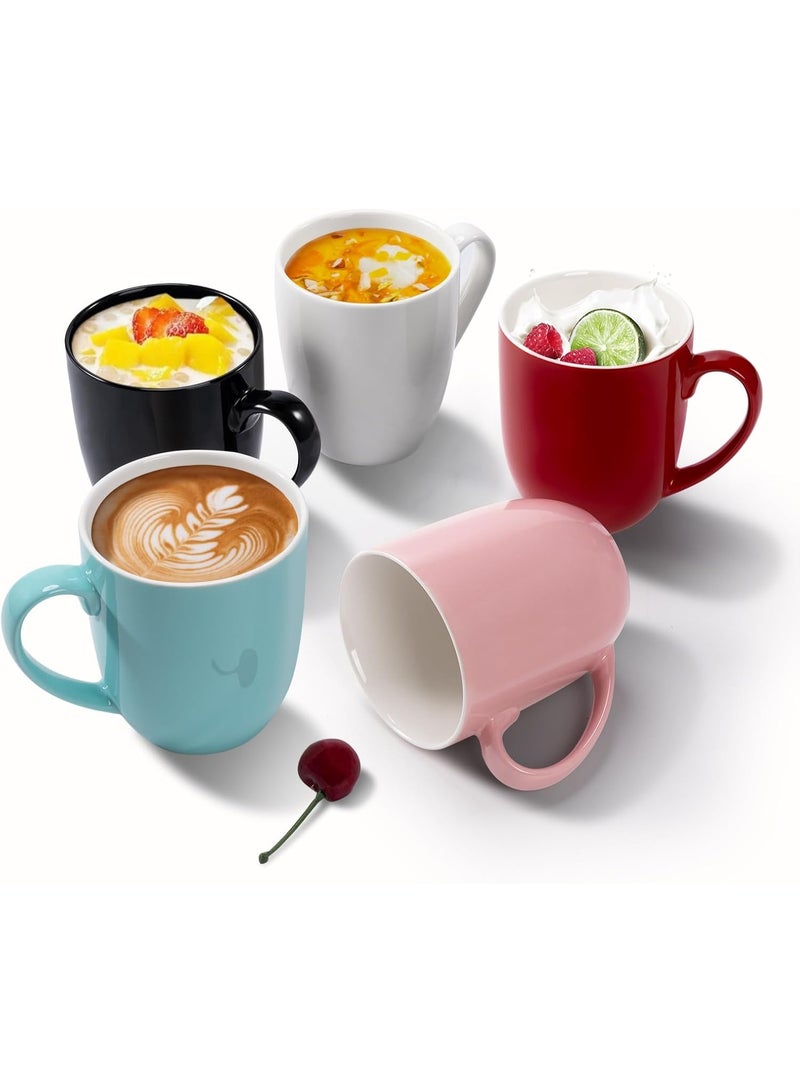 كيتشينو كوب قهوة كبير سعة 16 اونصة مع مقبض، كوب شاي مبتكر للرجال والنساء للعمل المكتبي، ابيض - Image 5