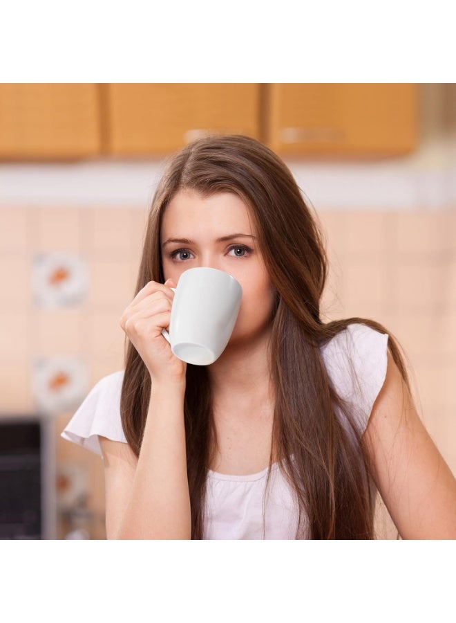 كيتشينو كوب قهوة كبير سعة 16 اونصة مع مقبض، كوب شاي مبتكر للرجال والنساء للعمل المكتبي، ابيض - Image 3