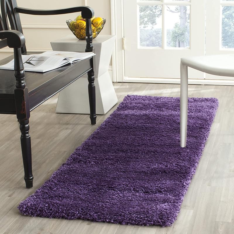 FIASCO Shaggy Floor Carpets for Living Room Elegant Bed Side Runner Modern Carpets for Bedroom Drawing Room Kids Room Soft Sofa Carpets for Living Room Size 2X3 Purple