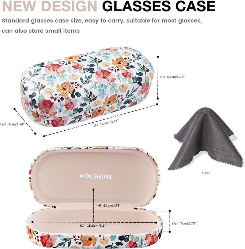 molshine Hard Sunglasses Case, Classic, Colourful and Large Hard Case Glasses Case, Lightweight and Portable - Image 2