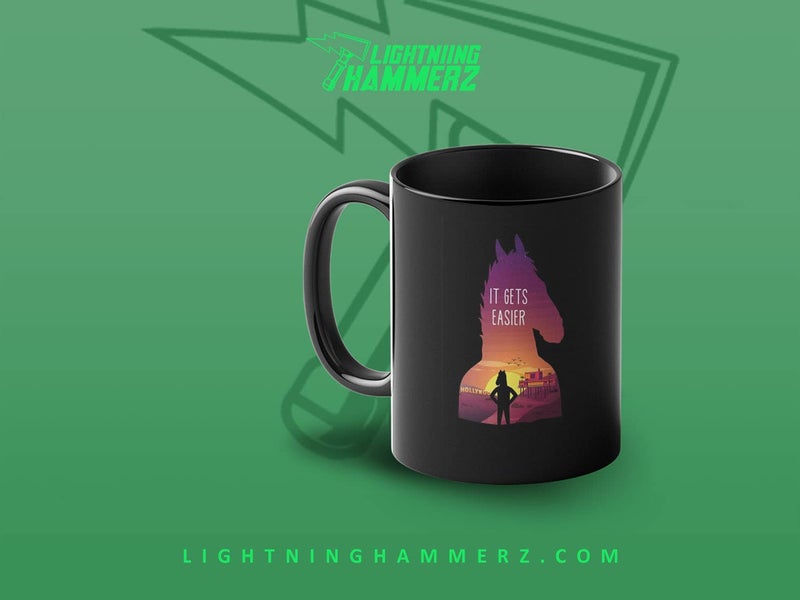 Lightning Hammerz BoJack Horseman Coffee Mug with Print | It Gets Easier Printed Mug | Gift for Friends | 330ml, Microwave & Dishwasher Safe - Image 2