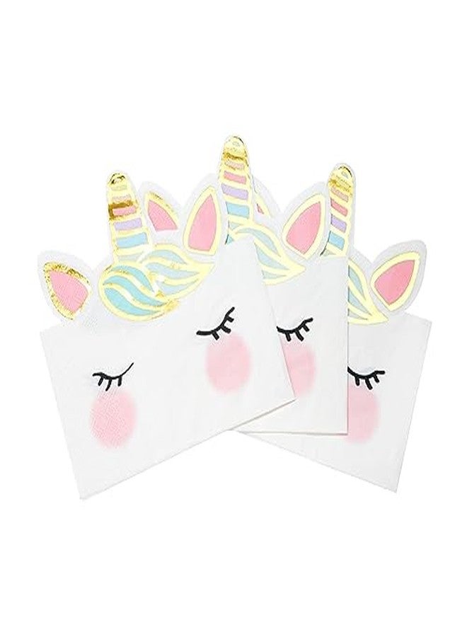 Talking Tables Super Cute Unicorn Shaped Paper Napkins, Premium Feel Disposable Serviettes for Boys of Girls Birthday Party, Baby Shower -Pack of 20 - Image 3