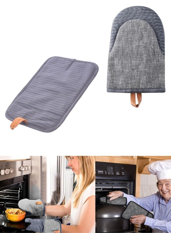 FALMER Oven Gloves Heat Resistant 250°C Non-Slip High Temperature Gloves for Microwave Oven, Baking Oven, Cooking for Commercial Use (Set of 2, Grey) - Image 2