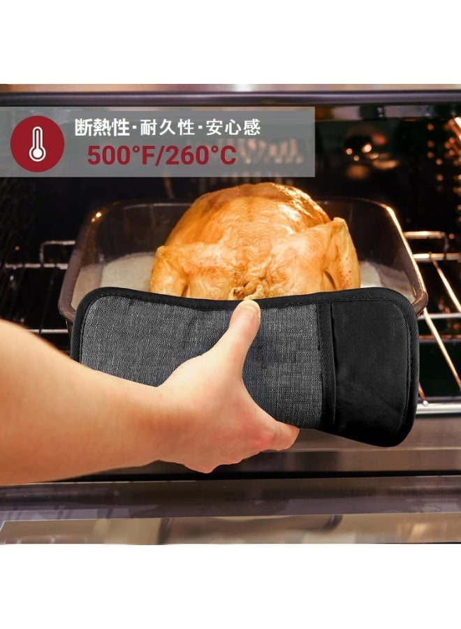 Oven Gloves Heat Resistant 250°C Non-Slip High Temperature Gloves for Microwave Oven, Baking Oven, Cooking for Commercial Use (Set of 2, Grey)