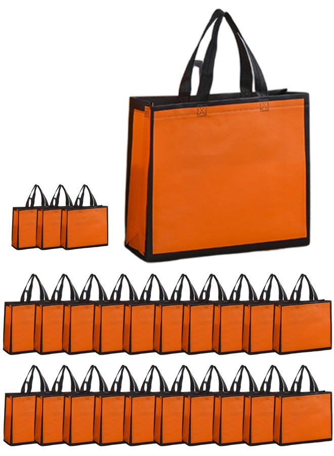 زي سي إم - هابي 24 قطعة من أكياس التسوق والهدايا غير المنسوجة القابلة للطي - مقاومة للرطوبة ومطبوعة بالألوان مع لمسة نهائية مطلية (32x27x10 سم) - Image 1