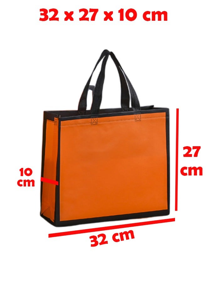 زي سي إم - هابي 24 قطعة من أكياس التسوق والهدايا غير المنسوجة القابلة للطي - مقاومة للرطوبة ومطبوعة بالألوان مع لمسة نهائية مطلية (32x27x10 سم) - Image 2