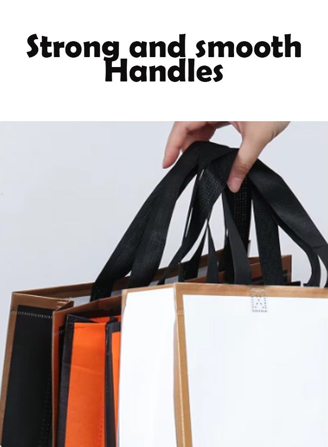 زي سي إم - هابي 24 قطعة من أكياس التسوق والهدايا غير المنسوجة القابلة للطي - مقاومة للرطوبة ومطبوعة بالألوان مع لمسة نهائية مطلية (32x27x10 سم) - Image 5