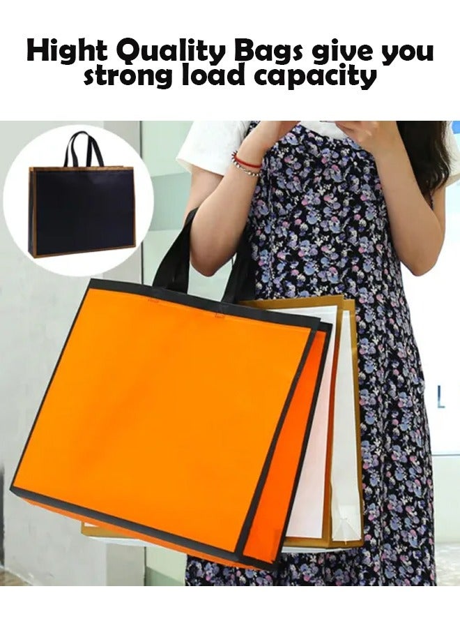 زي سي إم - هابي 24 قطعة من أكياس التسوق والهدايا غير المنسوجة القابلة للطي - مقاومة للرطوبة ومطبوعة بالألوان مع لمسة نهائية مطلية (32x27x10 سم) - Image 3