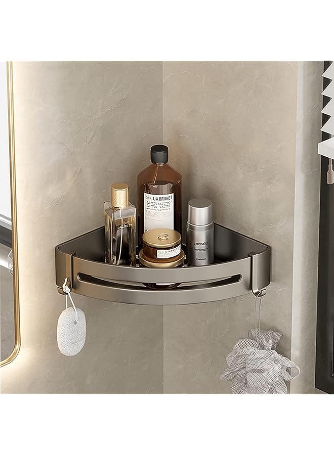 Raxoom Bathroom Storage Organizer, No Drilling Wall Mounted Shower Storage Rack Organizer, Anti-Rust Bathroom Storage Basket with Hooks, Suitable for Bathroom, Kitchen and Toilet (Style 1) - Image 1