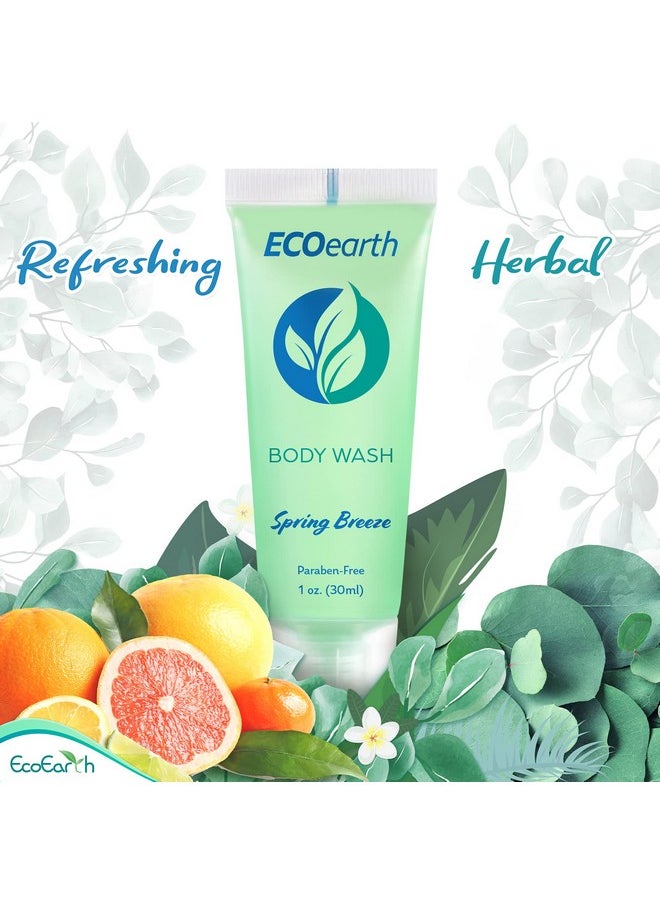 EcoEarth - EcoEarth Travel Size Body Wash (1 fl oz, 100 PK, Spring Breeze), Delight Your Guests with a Revitalizing and Refreshing Hotel Body Wash, Quality Mini and Small Size Guest Hotel Toiletries in Bulk - Image 1