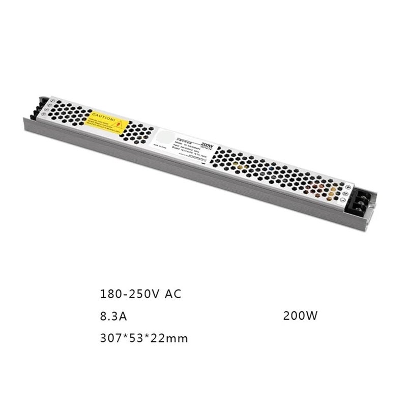1 قطعة من مصدر طاقة LED فائق النحافة، محرك LED، جهد مستمر (DC) 24V، قدرات 60W، 150W، 200W، 300W، 400W، جهد متر��د (AC) 180-240V، محول لإضاءة الشرائط ال LED (200W) - Image 4