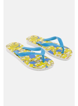 havaianas Men Simpsons Slip On Slippers, White/Turqouise  - Image 1