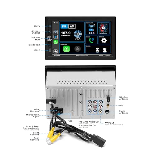 BOSS Audio Systems BV9358B Car Stereo – Wireless CarPlay Android Auto, Double Din, 7 Inch Touchscreen, Bluetooth, NO CD DVD Player, AM/FM Radio Receiver, A/V Input, USB - Image 4