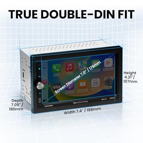 BOSS Audio Systems BV9358B Car Stereo – Wireless CarPlay Android Auto, Double Din, 7 Inch Touchscreen, Bluetooth, NO CD DVD Player, AM/FM Radio Receiver, A/V Input, USB - Image 5