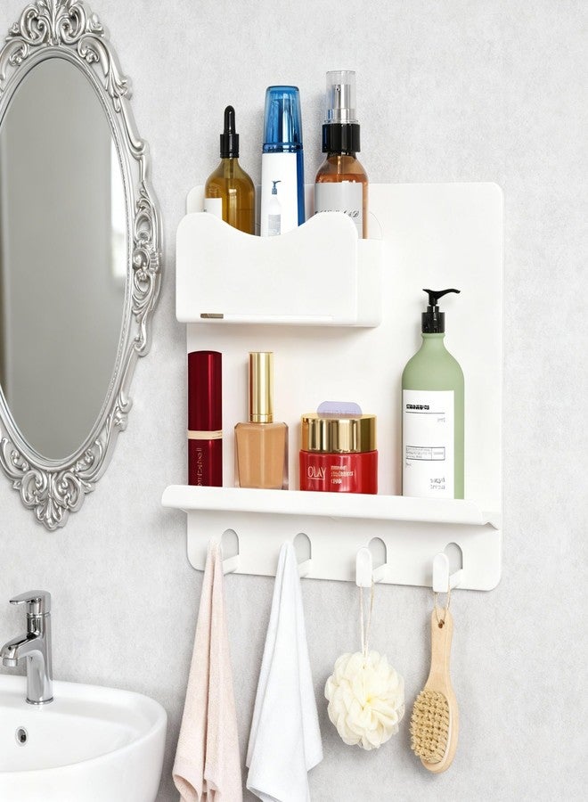 CHENYAOAI Floating Shelves for Bedside Shelf Accessories Organizer, Wall Mount Self Stick On, Cute Room Decor Aesthetic, Girls Room Decor, Cool Stuff for Bedroom Storage and Organization White - Image 3