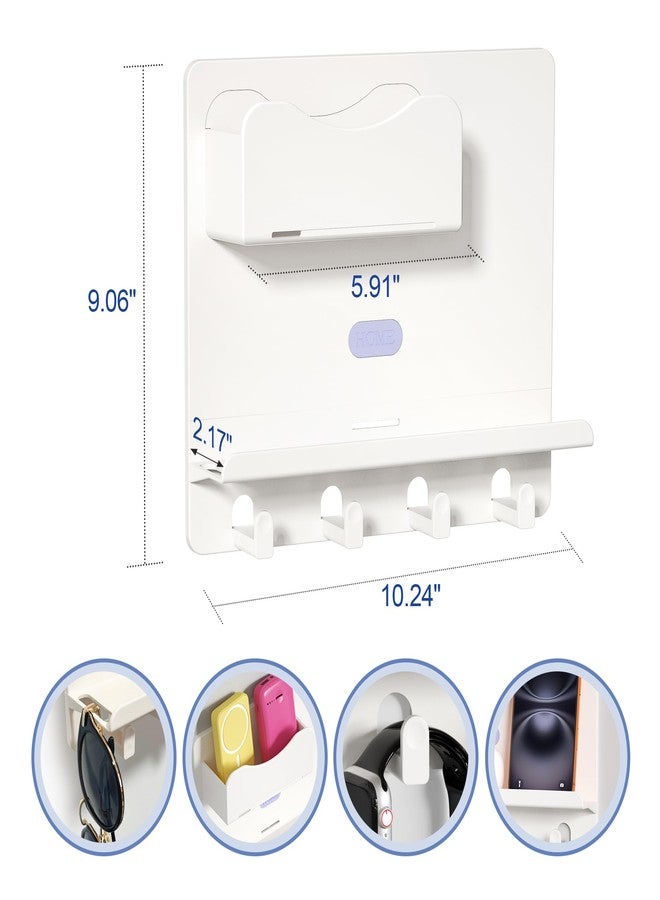 CHENYAOAI Floating Shelves for Bedside Shelf Accessories Organizer, Wall Mount Self Stick On, Cute Room Decor Aesthetic, Girls Room Decor, Cool Stuff for Bedroom Storage and Organization White - Image 2