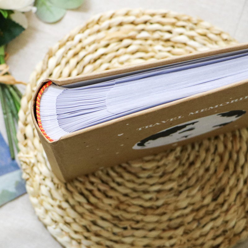 Holoary Photo Album 4x6 200 Photos 2 Pictures Per Page  200 Pockets 4x6 Inches with Writing Space  Kraft Paper Cover Travel Design World Map Adventure Vacation Travel Photo Album - Image 3