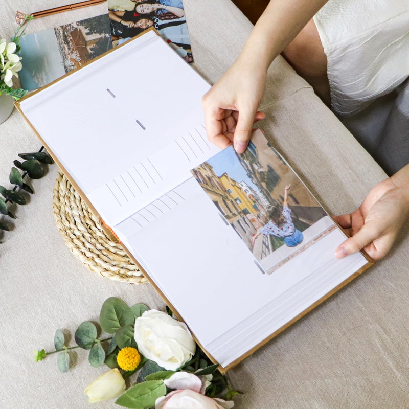 Holoary Photo Album 4x6 200 Photos 2 Pictures Per Page  200 Pockets 4x6 Inches with Writing Space  Kraft Paper Cover Travel Design World Map Adventure Vacation Travel Photo Album - Image 4