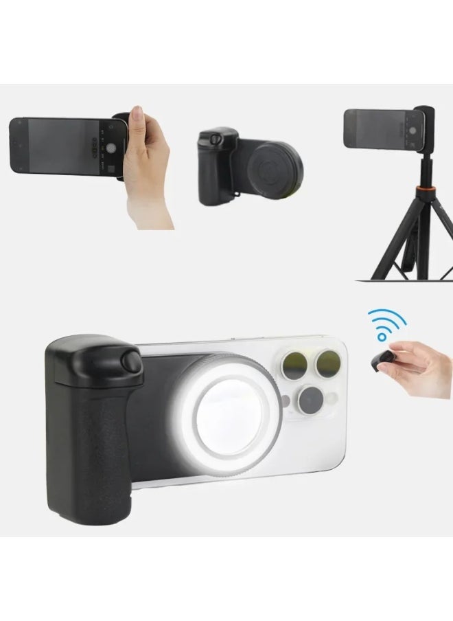 Live Broadcast Photography Light Magnetic Absorption Anti-shake Photography Assistant Selfie Light Mobile Phone Sel-Color:Bbc-9 Black - Image 4